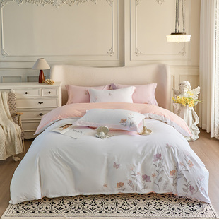 2025新款40支13372全棉斜纹棉绣花四件套-温蒂