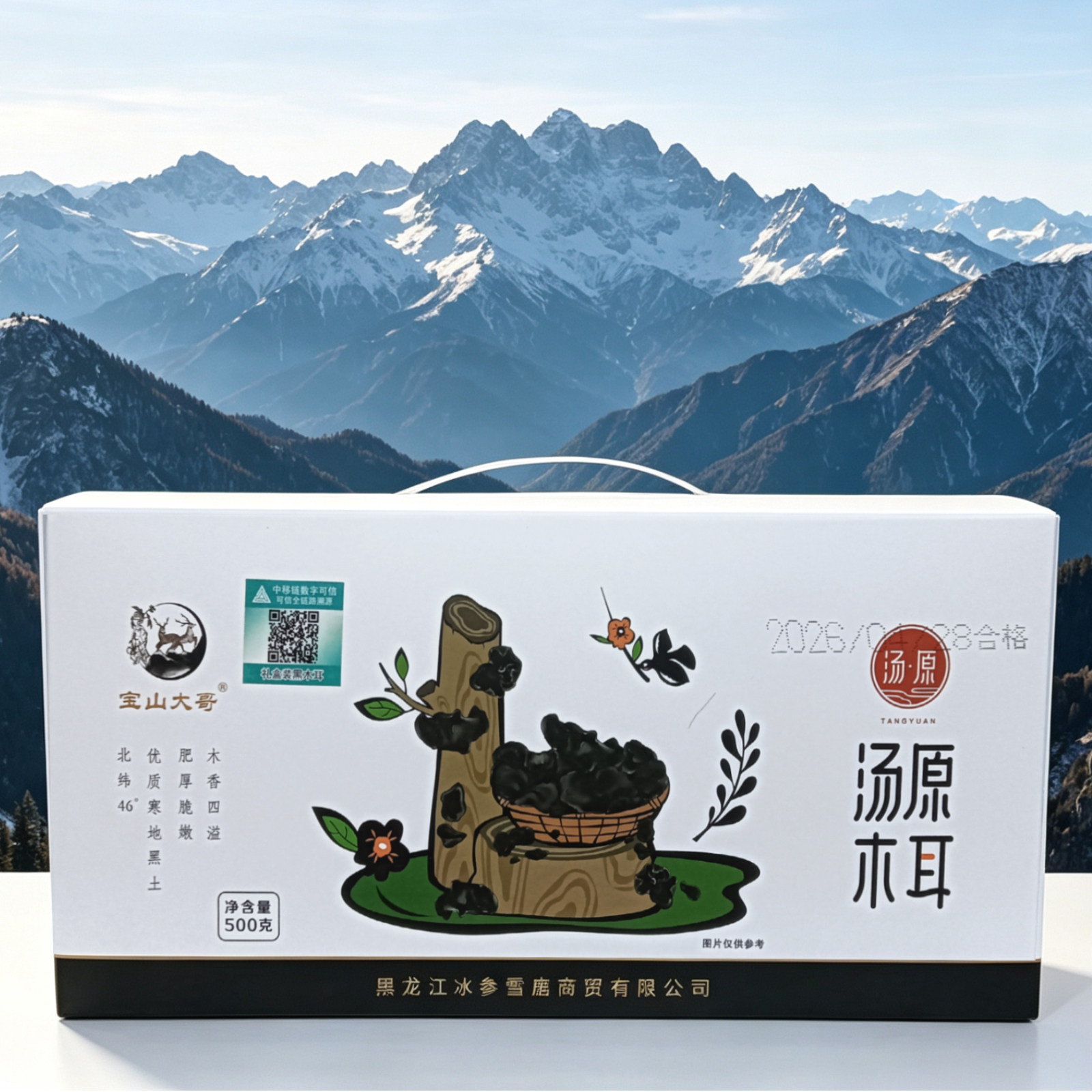 汤原县宝山大哥严选东北特产新品肉厚凉拌火锅木耳礼盒500克