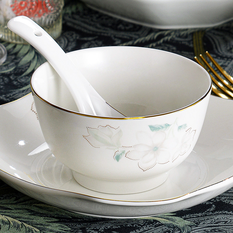 玉珑碗家用2024新款餐具套装鱼盘饭碗陶瓷汤碗中式风盘子菜盘轻奢