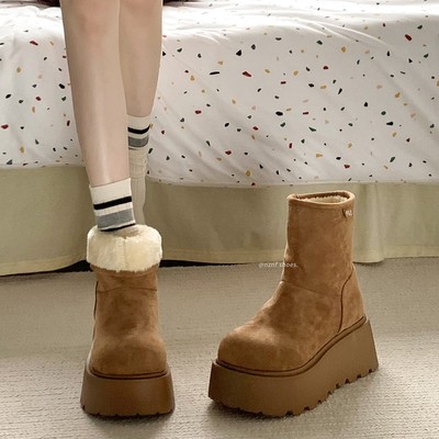 USA UGG东北保暖增高厚底雪地靴女款2025新款冬季加绒加厚棉鞋子