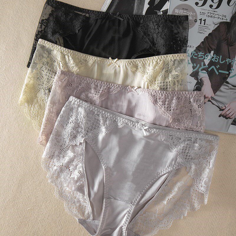 爱自己 内衣要选好的 无痕裸感 蕾丝真丝内裤女 427g 特