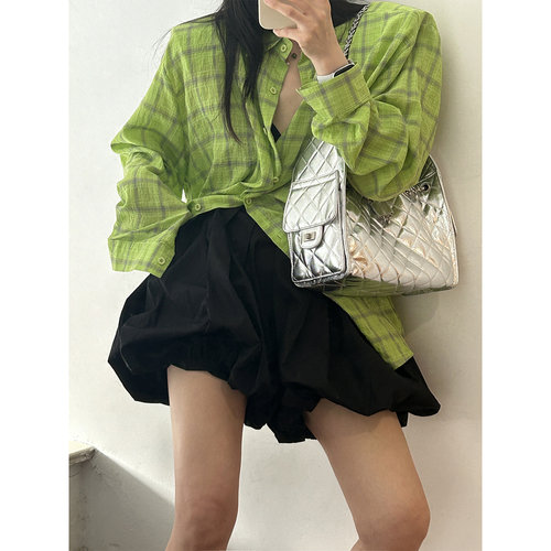 少量现货正品韩代东大门夏云朵蓬蓬感 高腰A字花苞褶皱灯笼短裤女