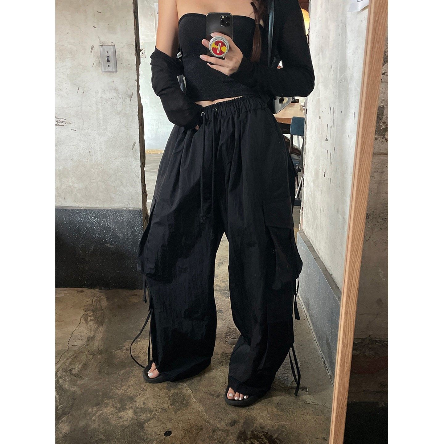 少量现货正品韩代东大门25夏美式复古多口袋薄款工装裤休闲运动裤,女装/女士精品,休闲裤,淘宝优惠券,粉丝福利购,淘宝优惠卷