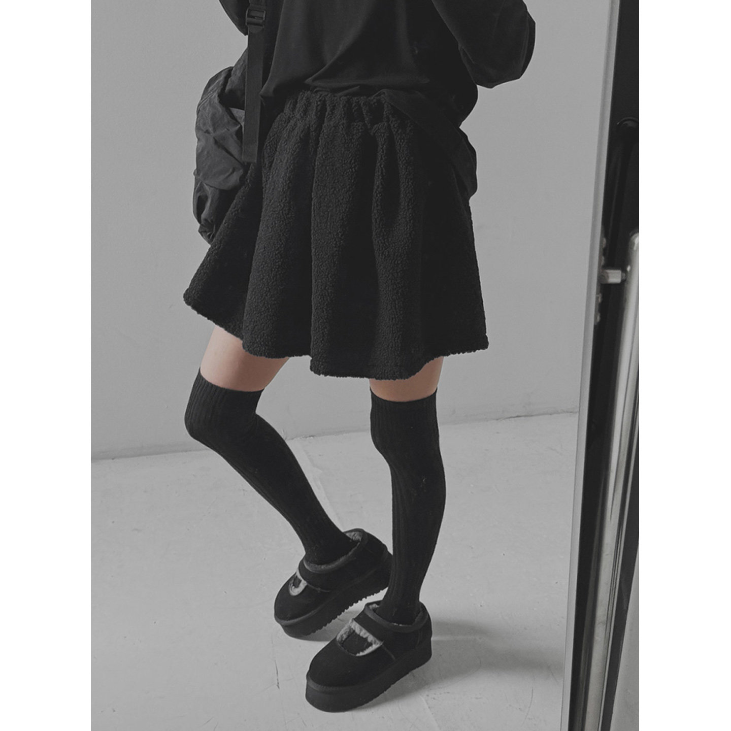 鬼鬼家正品韩代东大门冬 girlA字型松紧高腰抓绒半身裙毛毛短裙裤,女装/女士精品,半身裙,淘宝优惠券,粉丝福利购,淘宝优惠卷