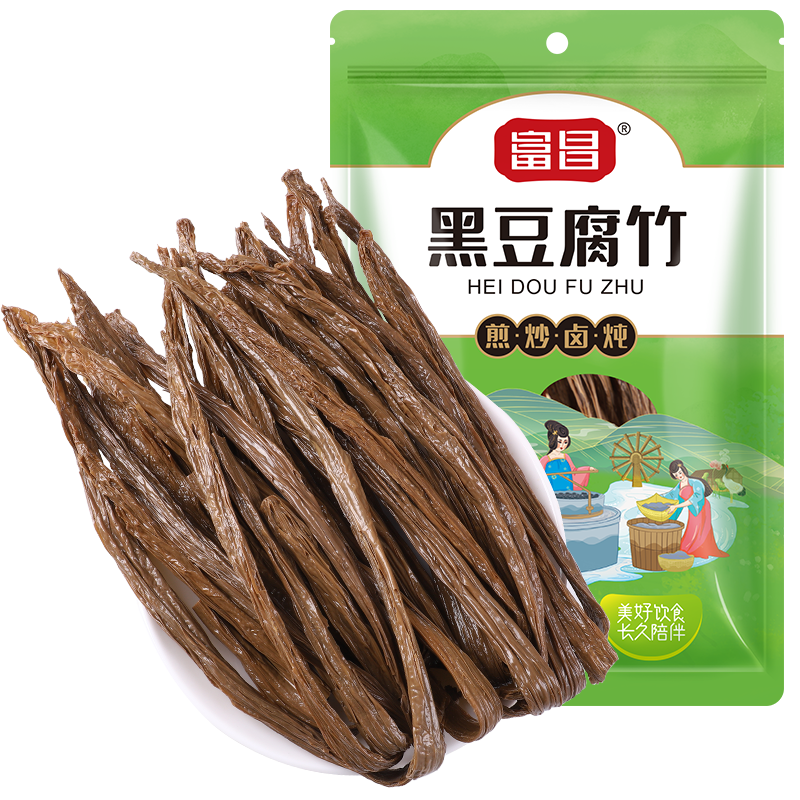 富昌黑豆腐竹150g豆制品腐竹豆腐皮黑腐竹凉拌干货河南特产腐竹