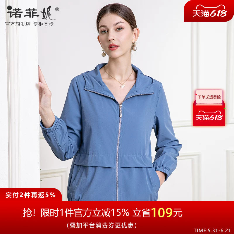 中年女装2026春装新款简约纯色连帽风衣外套短款宽松妈妈春秋上衣