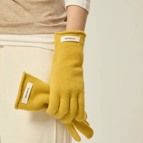 100%纯山羊毛手套冬季保暖骑行