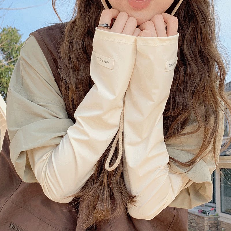 百搭加大遮阳宽松纯色运动冰袖