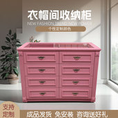 衣帽间中岛首饰珠宝收纳柜法式 店双面柜岛台定制烤漆柜子 斗柜服装