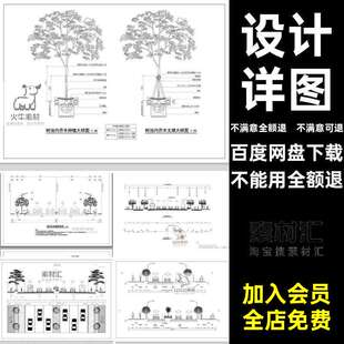 道路断面详图CAD剖面图城市设计详图施工图段绿化断面图横断面