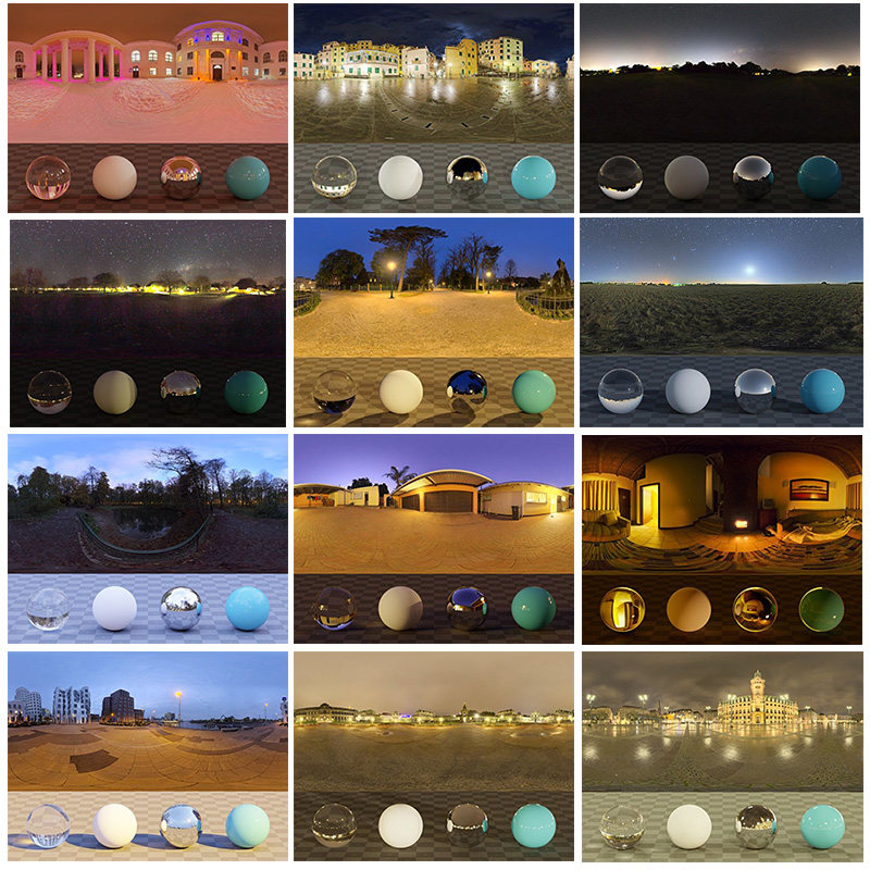 夜晚夜景高动态hdri贴图 环境天空预设渲染素材