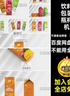 果汁饮料包装瓶样机牛奶PSD素材汇源款效果包装纸盒贴图18模