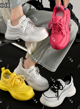 一点五-8cm夏潮丨夏季增高鞋隐形休闲鞋夏季圆头百搭新款