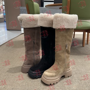增高16CM-14CM长筒绒棉靴女士原创保暖定制加绒加厚鞋经典色