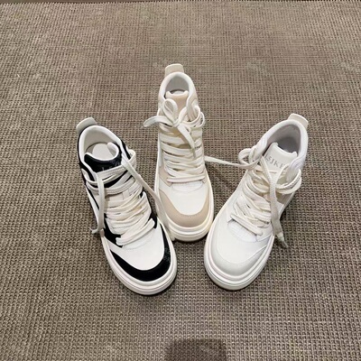 一点五隐形增高13CM女鞋秋季新款休闲板鞋经典圆头百搭男女同款