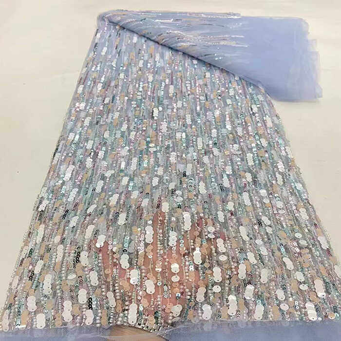 新款珠子亮片布料面料闪粉珠片服装礼服婚纱裙装饰手工diy材料包