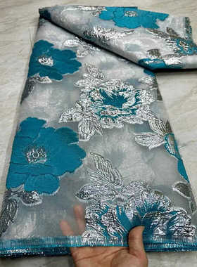 爆款高级欧根纱提花面料欧美舞台时装布面料Organza Brocade lace