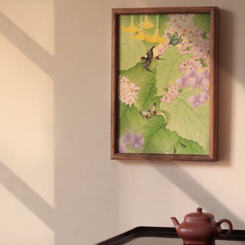 菩提本无树工笔手绘瓷板画