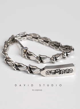 情侣手链david全手工滚石款百搭