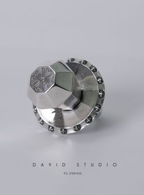 davidstudio925纯银粗犷戒指