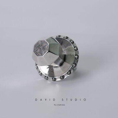 davidstudio925纯银粗犷戒指