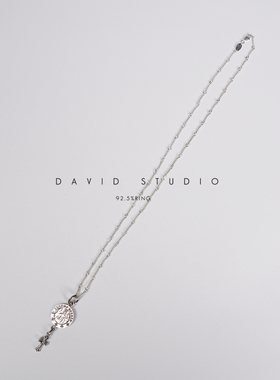 davids925纯银圆盘ins宝剑项链