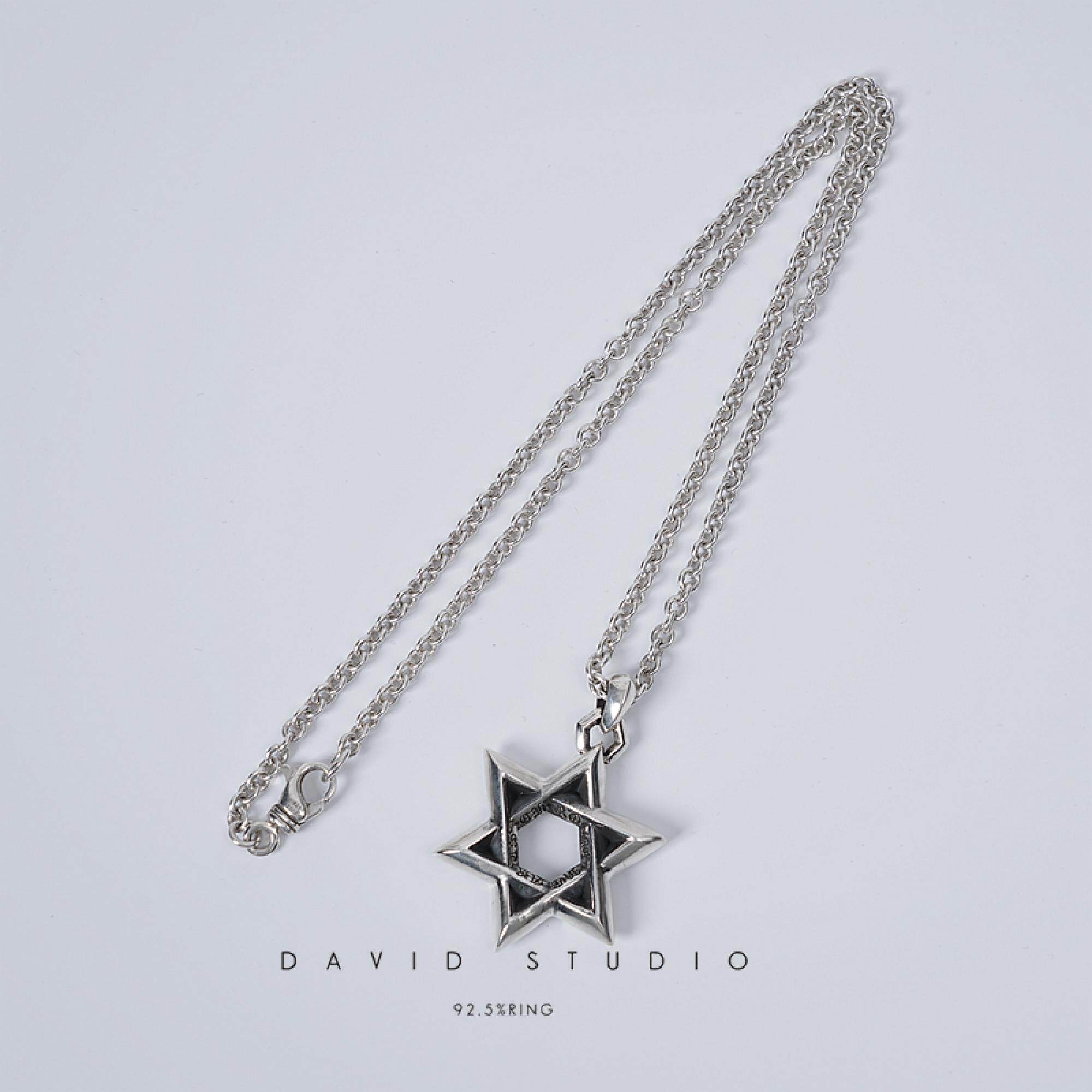 davidstudio925纯银六芒星吊坠图片