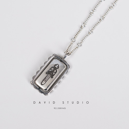 david925纯银ins宝剑项链