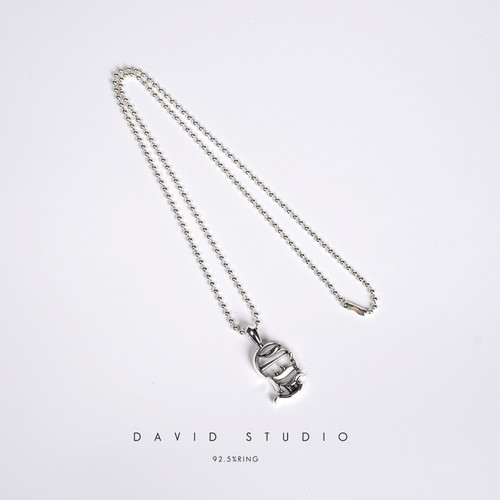 david纯银925纯银ch做旧个性百搭情侣项链 圆珠ins同款女款项链