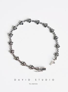 david 纯银S925纯银小号童军花船锚男款女款情侣手链 做旧手链