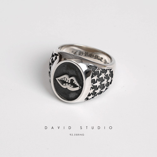david全手工925纯银朋克情侣戒指