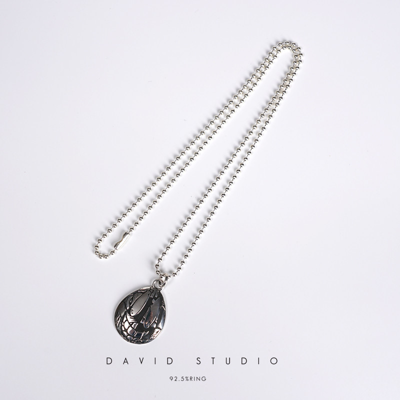 david纯银925纯银笑脸椭圆实心 时尚百搭ins推荐情侣女款项链图片