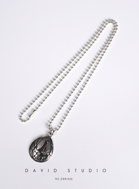 david纯银925纯银笑脸椭圆实心 时尚百搭ins推荐情侣女款项链