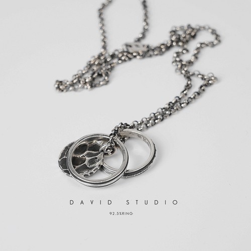 david925纯银组合戒指暗黑做旧