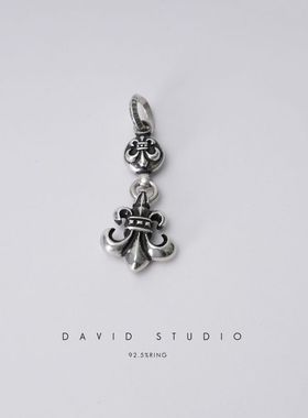 泰银做旧船锚吊坠项链情侣款