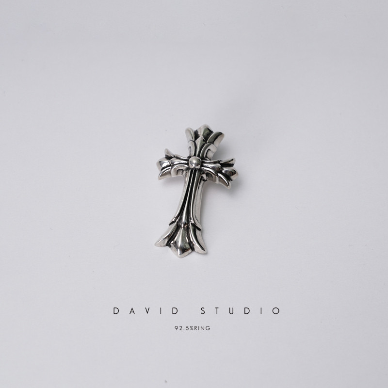 davidstudio925纯银复古风吊坠图片