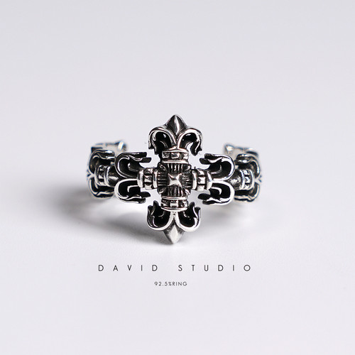 david尅罗心s925纯银情侣对戒