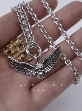 davidstudio925纯银翅膀粗项链