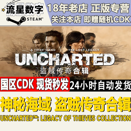 Steam正版国区KEY 神秘海域4盗贼传奇合辑 UNCHARTED 激活码CDKEY