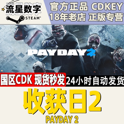 Steam正版国区KEY 收获日2 掠夺日2 PAYDAY 2 激活码CDKEY现货