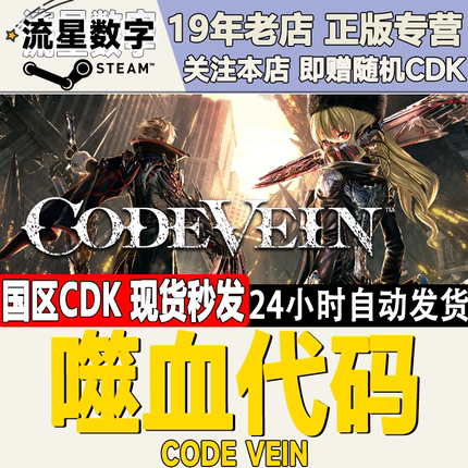 Steam正版国区KEY 嗜血代码 噬血代码 CODE VEIN 激活码CDKEY