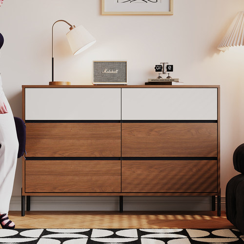 实木中古风三/六斗柜可定制收纳