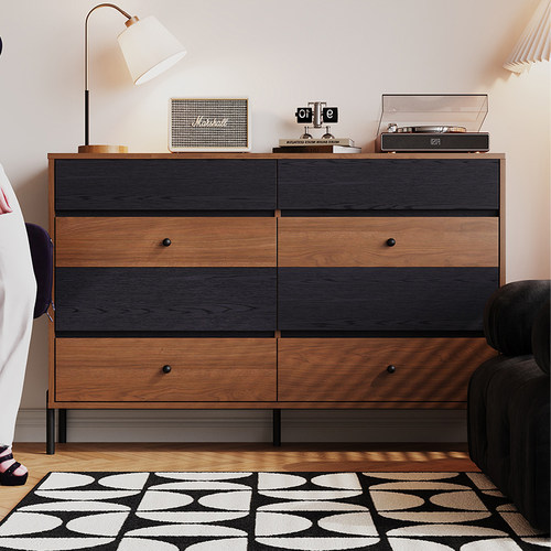 加厚全实木多层板中古风四斗柜