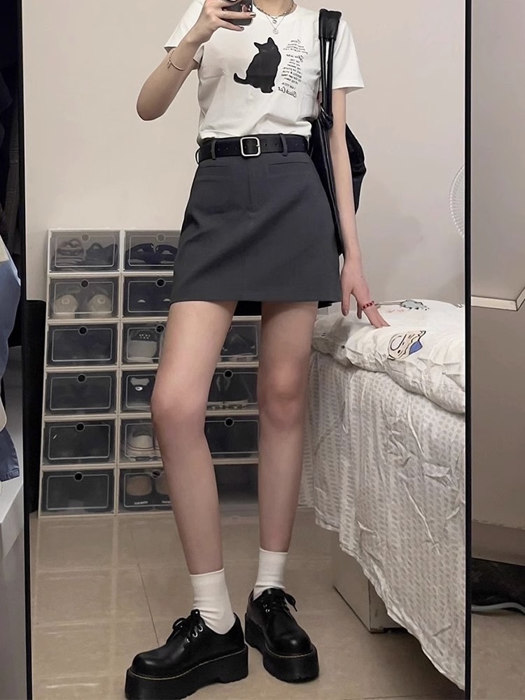 短裙A字裙简约百搭短裙