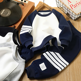 男童春装运动套装时髦帅气中大童男孩春秋两件套2026新款儿童衣服