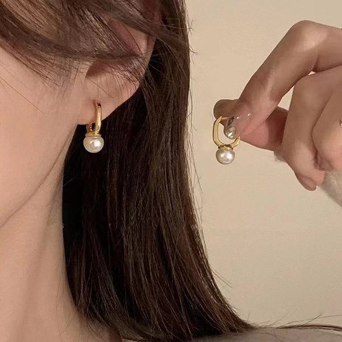 ins风简约镀金女耳扣耳圈