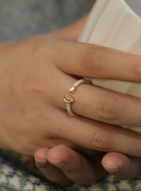 2024年新款滴油戒指女小众设计高级感简约开口可调节指环气质食戒