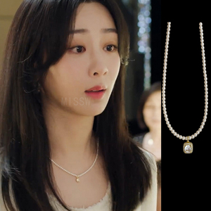 杨紫同款施家珍珠项链女款2024新款高级感轻奢小众独特女士锁骨链