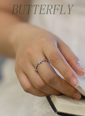 蝴蝶戒指冷淡风高级气质时尚简约指环2024新款爆款食指戒尾戒配饰