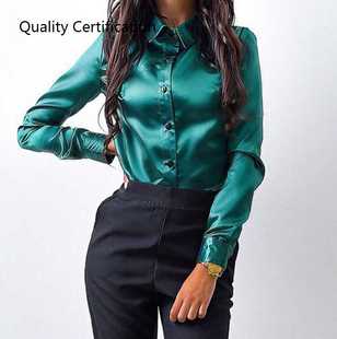 s Shirt Workwear Top Elegant Blouse Shirts Women Long Sleeve